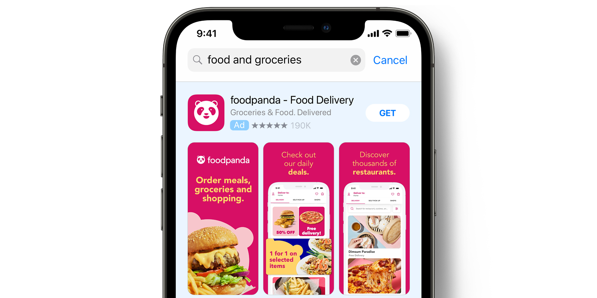 foodpanda ad on the App Store 