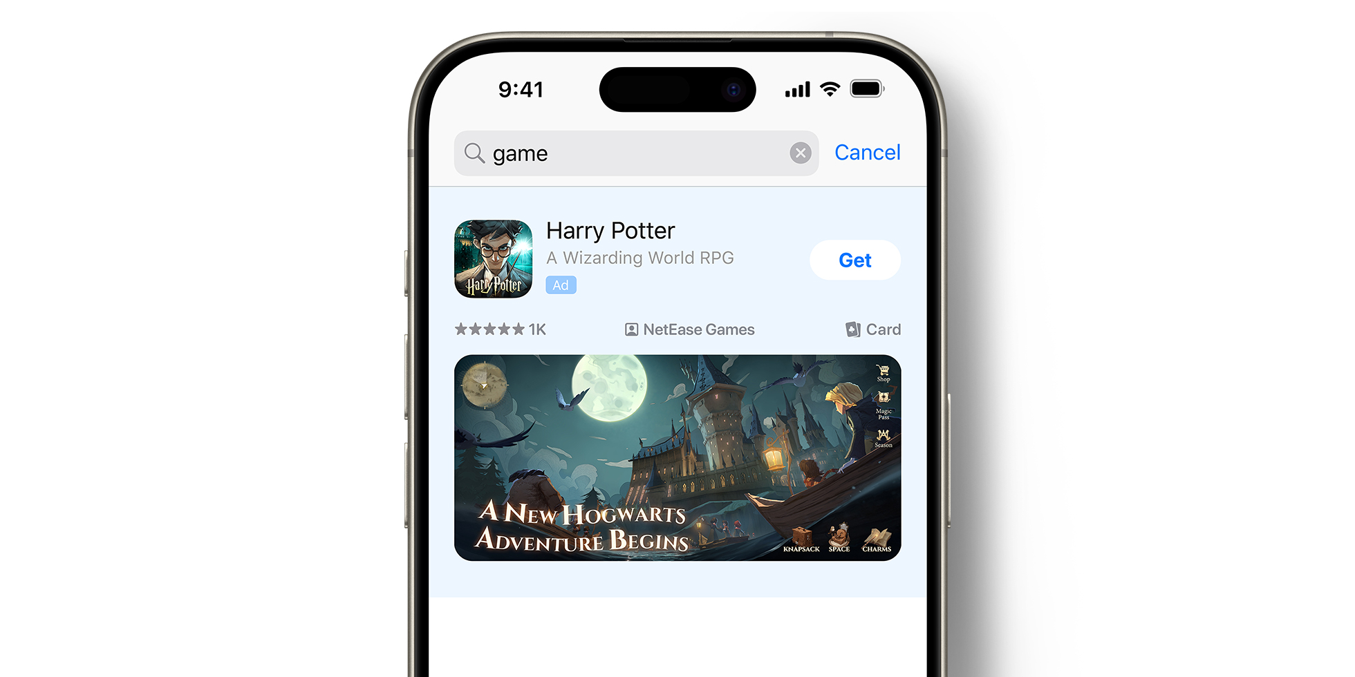 Harry Potter: Magic Awakened ad on the App Store