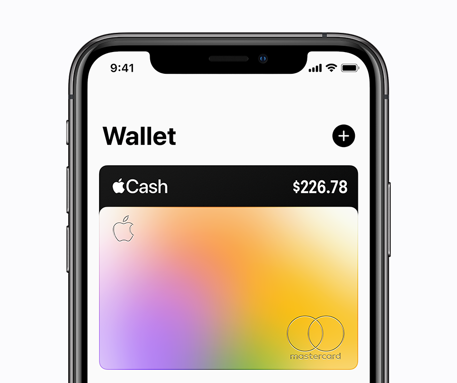 iPhone 显示“钱包”中的 Apple Card。