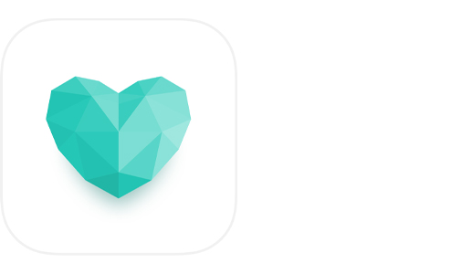 Das Logo derApp „Sprint Pacer“. Es handelt sich um ein türkisfarbenes, geometrisches Herz.