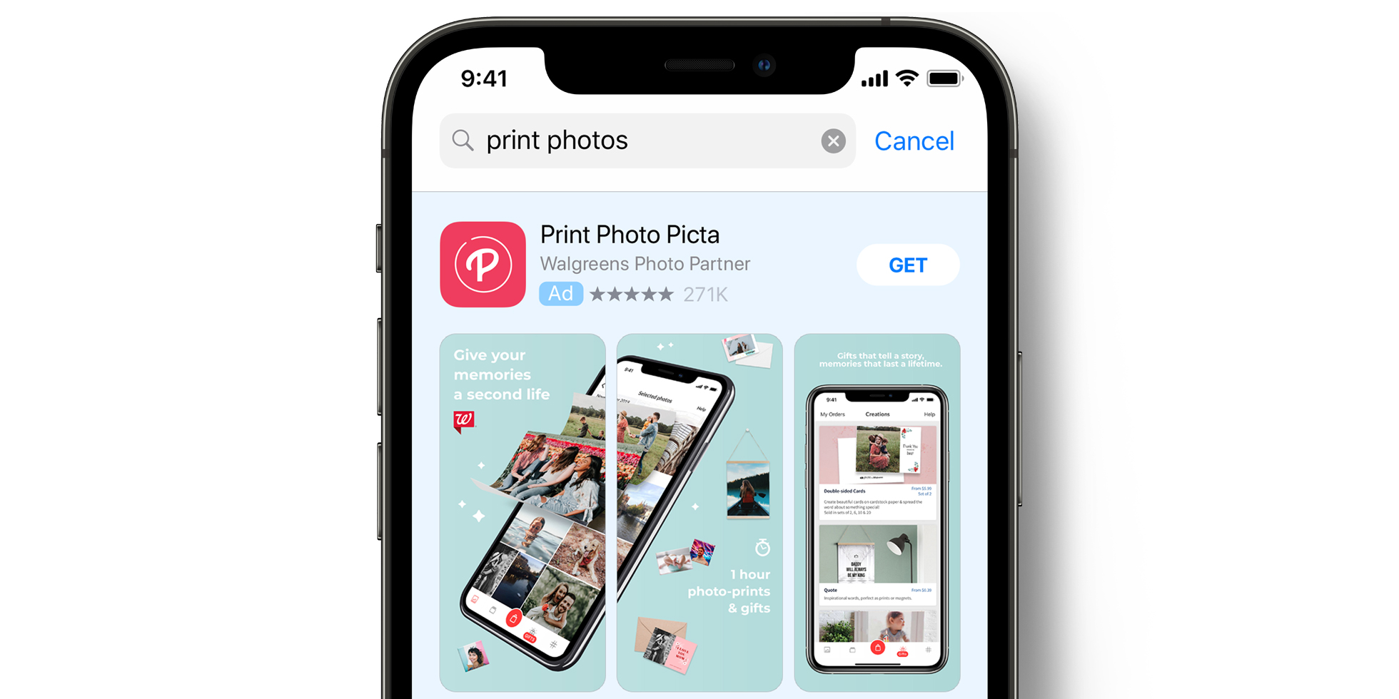 Pictarine Anzeige im App Store