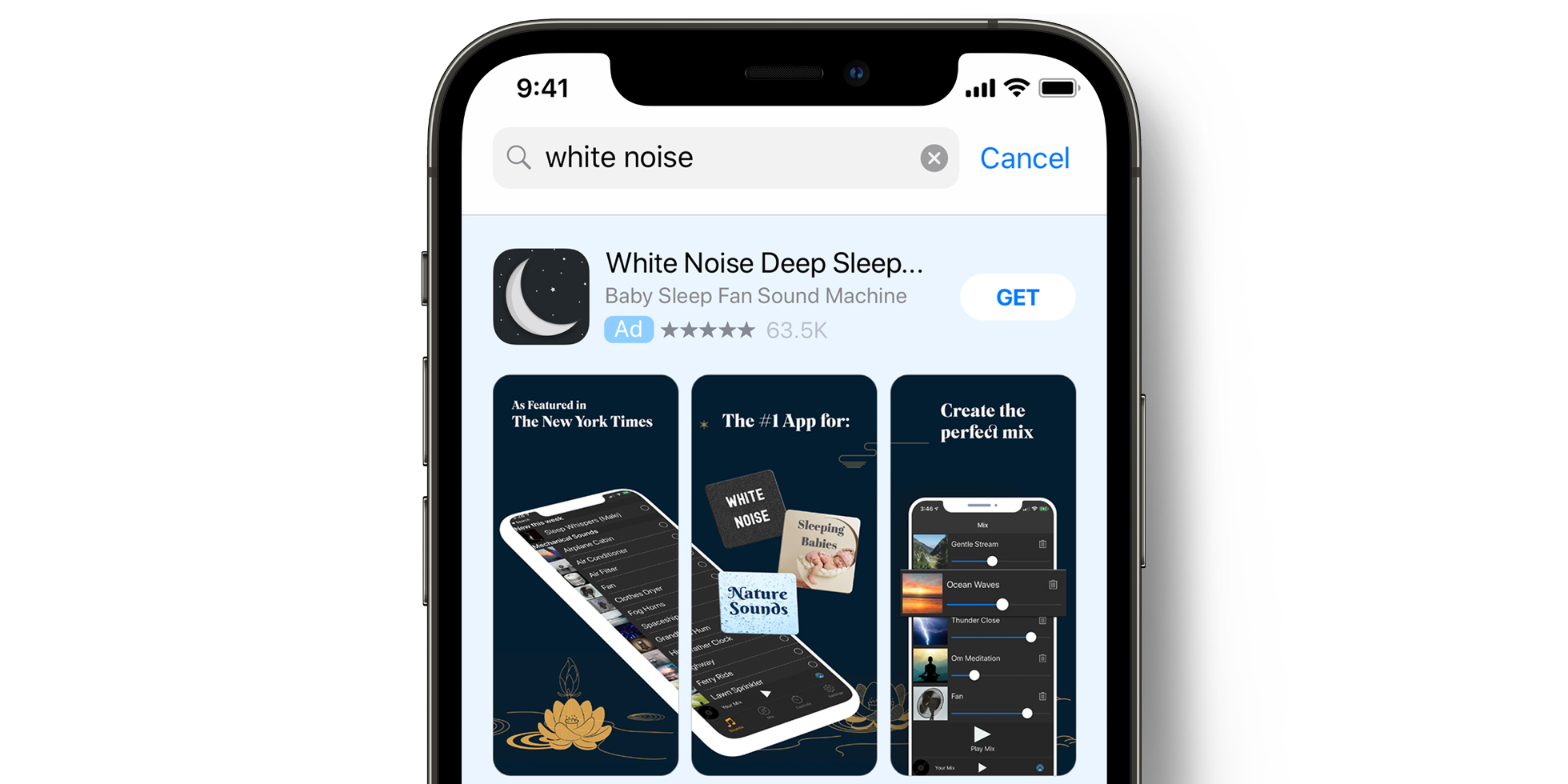 Anuncio de Ruido Blanco en el App Store