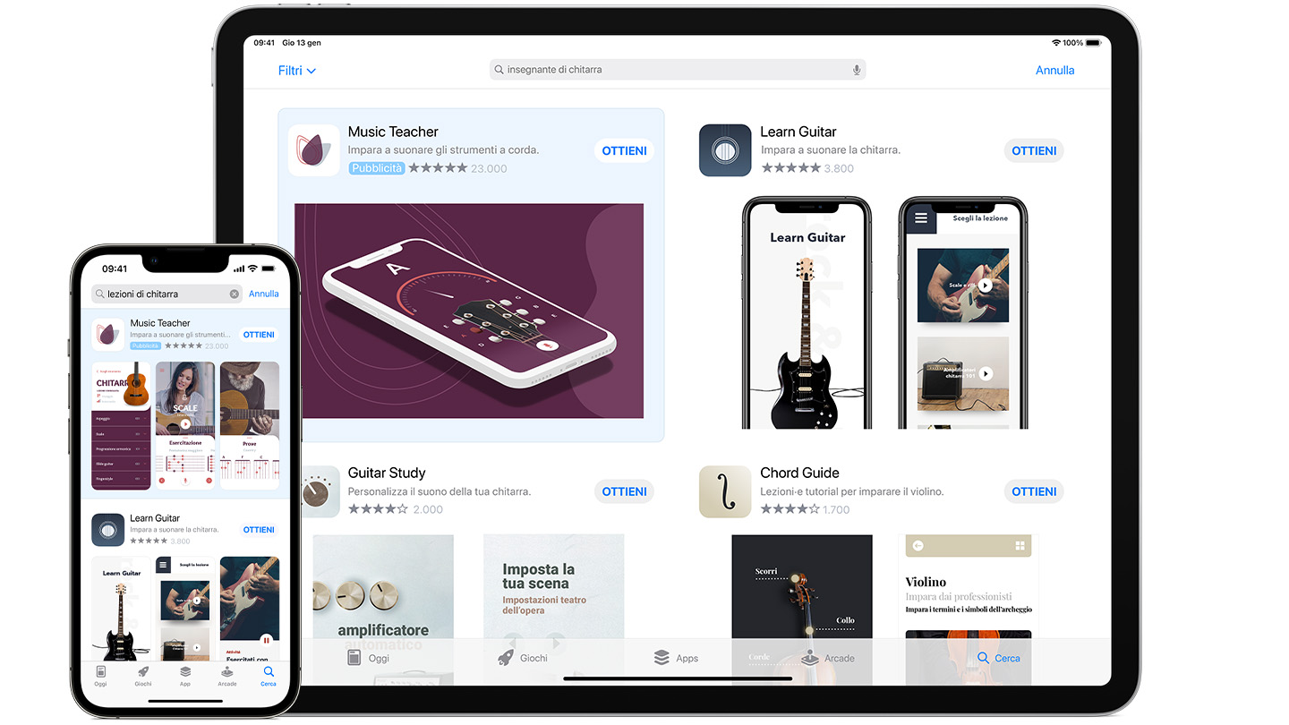 Esempi di annunci sull’App Store su iPhone e iPad