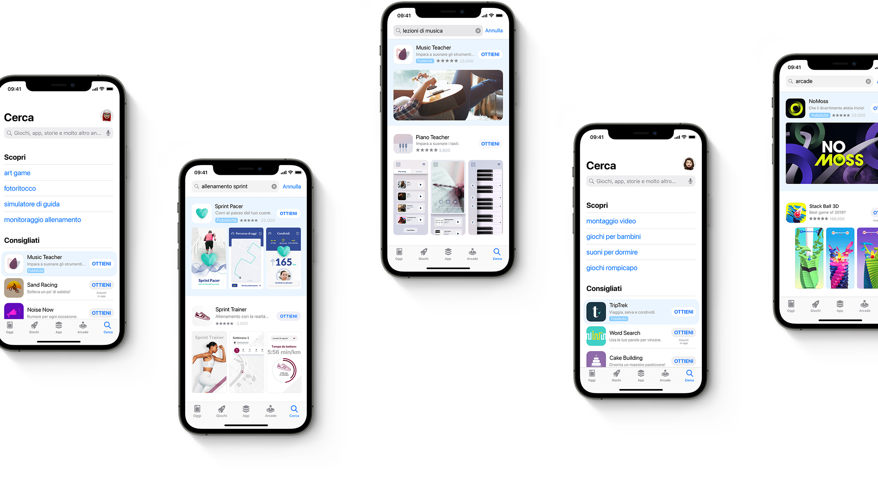 Esempi di annuncio per il pannello Cerca e annuncio per i risultati di ricerca sull’App Store