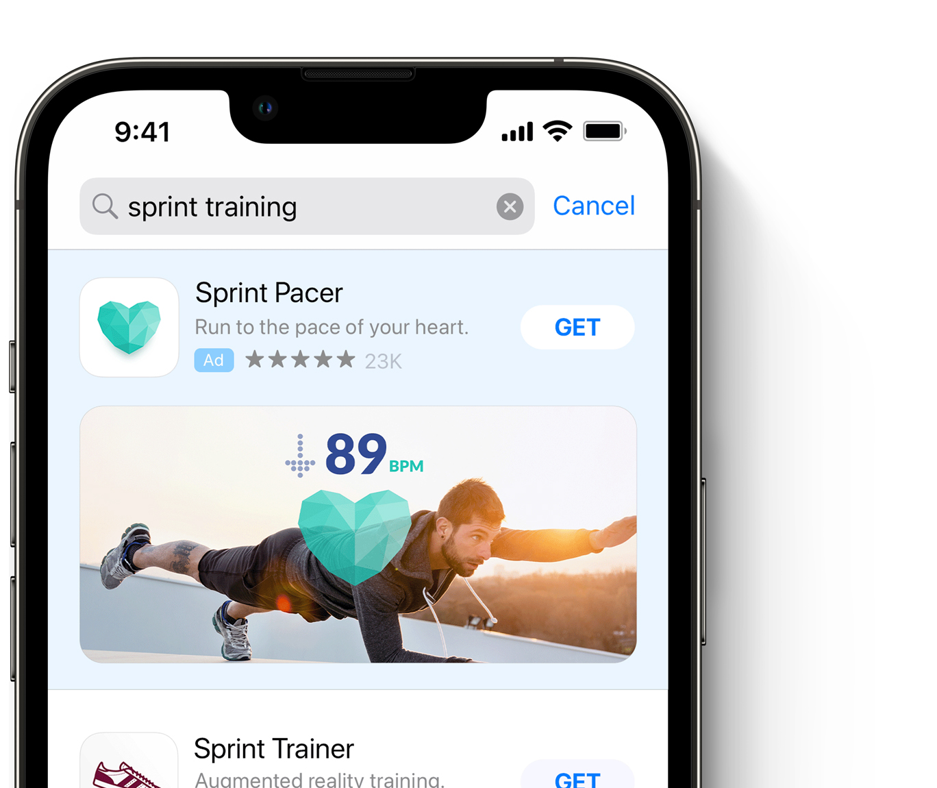 Sprint Pacer ad at top of search results