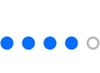 O indicador de popularidade de busca exibe 5 círculos azuis, indicando que a palavra-chave é muito popular.