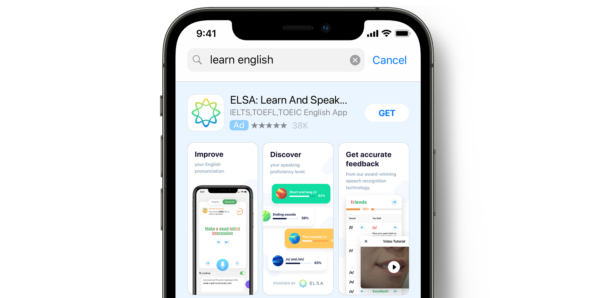 Реклама ELSA в App Store