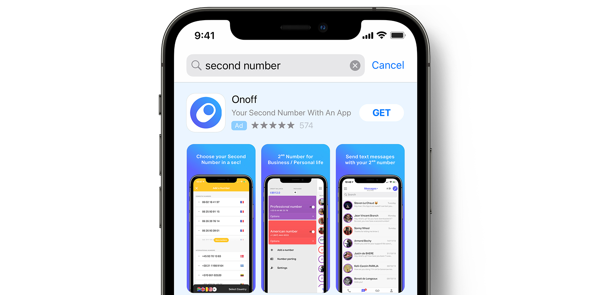 Onoff sur l’App Store