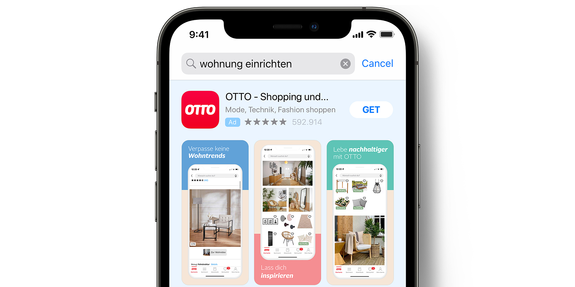 Anuncio de OTTO en el App Store