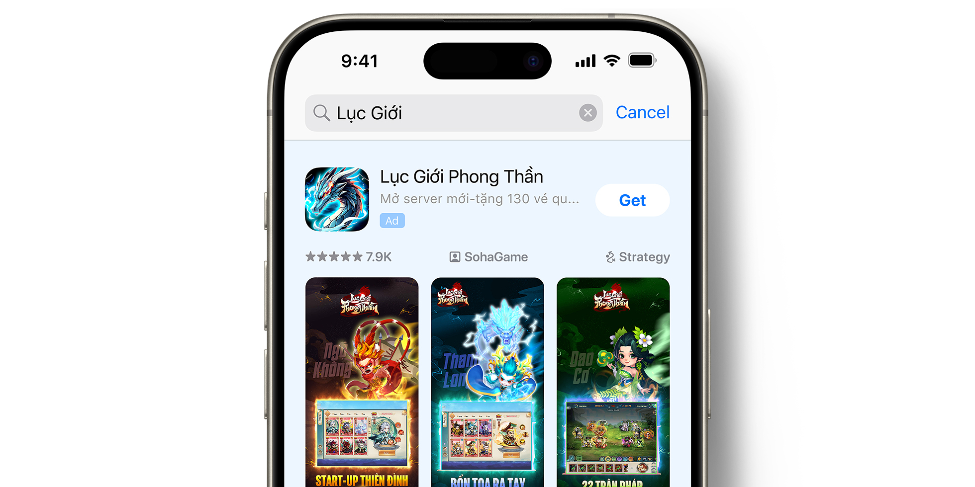 App StoreにおけるLong Thần Lục Giớiの広告