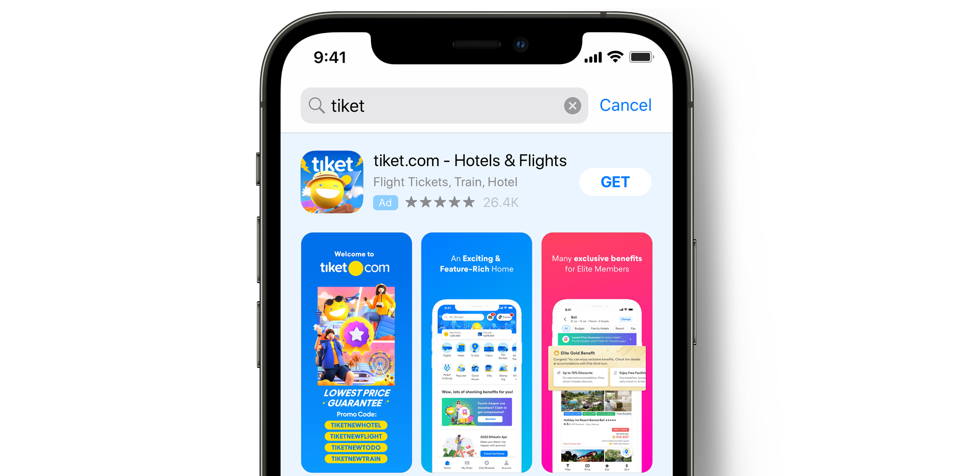 App Storeのtiket.comの広告