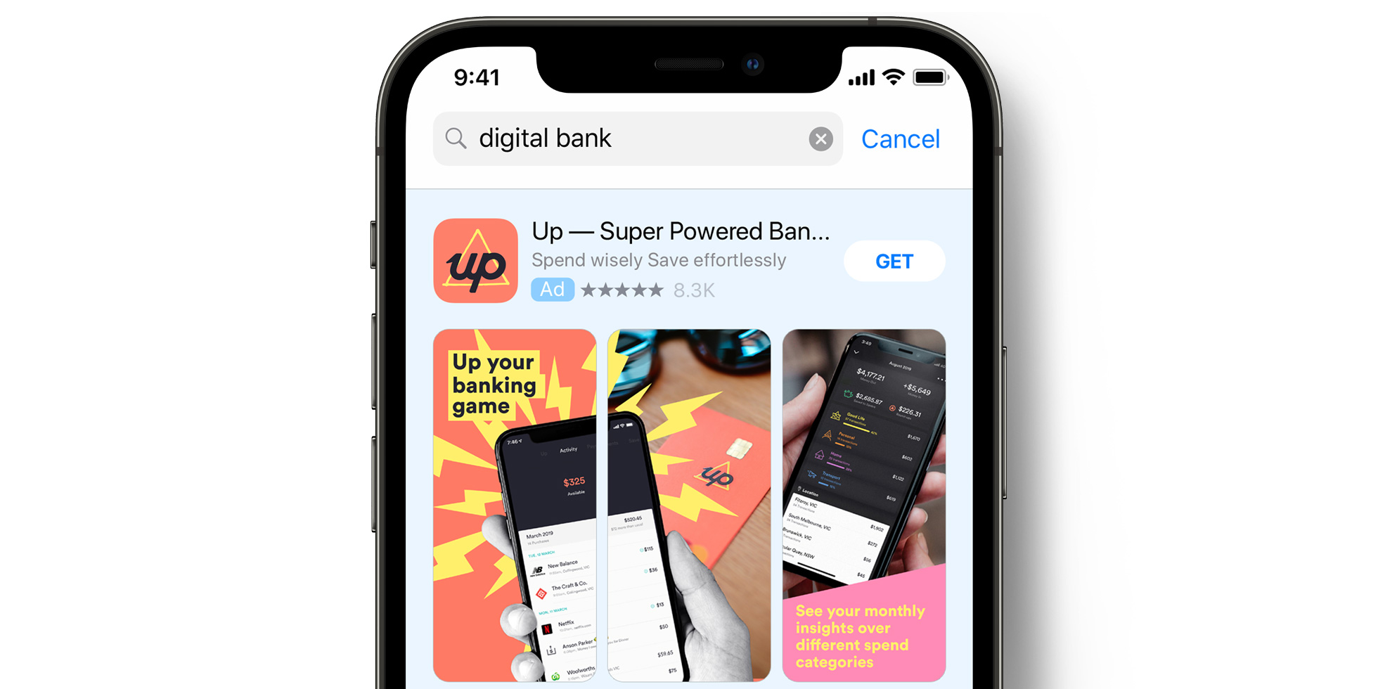 Anúncio do Up na App Store